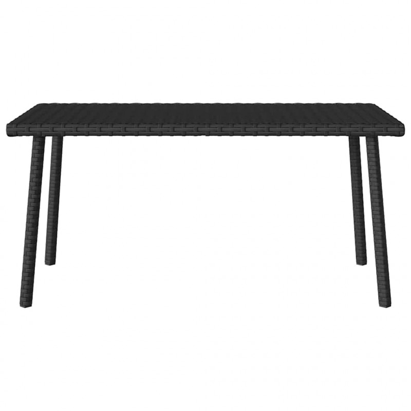 Stolik kawowy ogrodowy prostokątny czarny 80x40x37cm polirattan