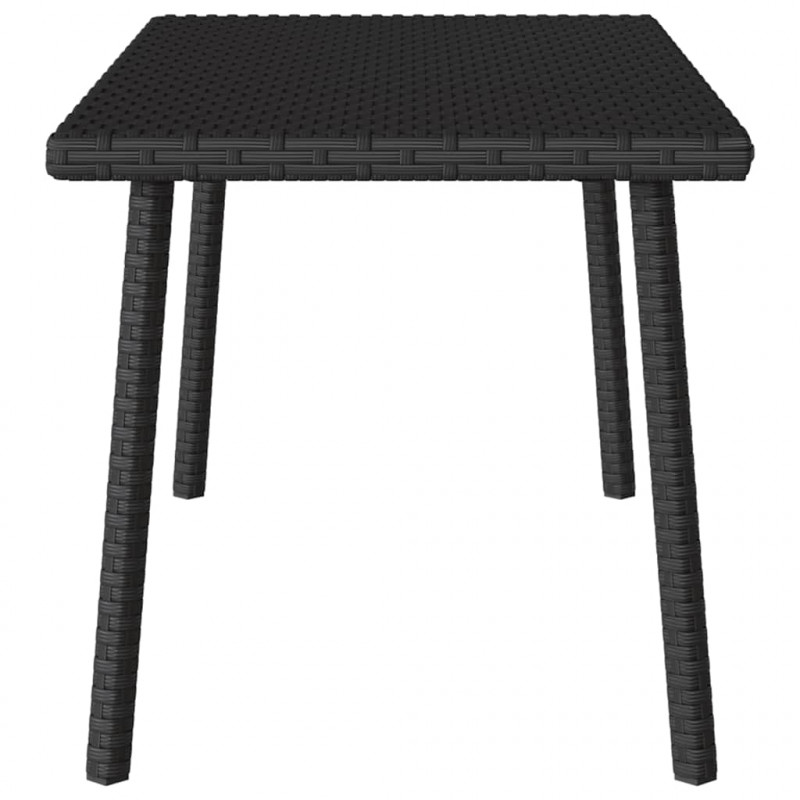 Stolik kawowy ogrodowy prostokątny czarny 80x40x37cm polirattan