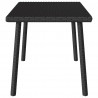 Stolik kawowy ogrodowy prostokątny czarny 80x40x37cm polirattan