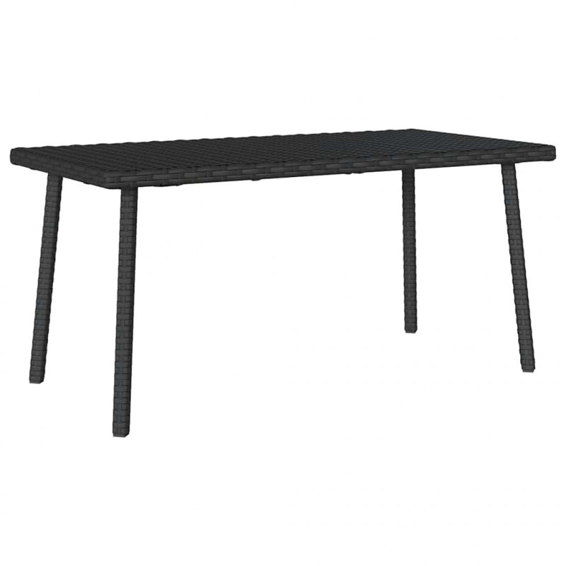 Stolik kawowy ogrodowy prostokątny czarny 80x40x37cm polirattan