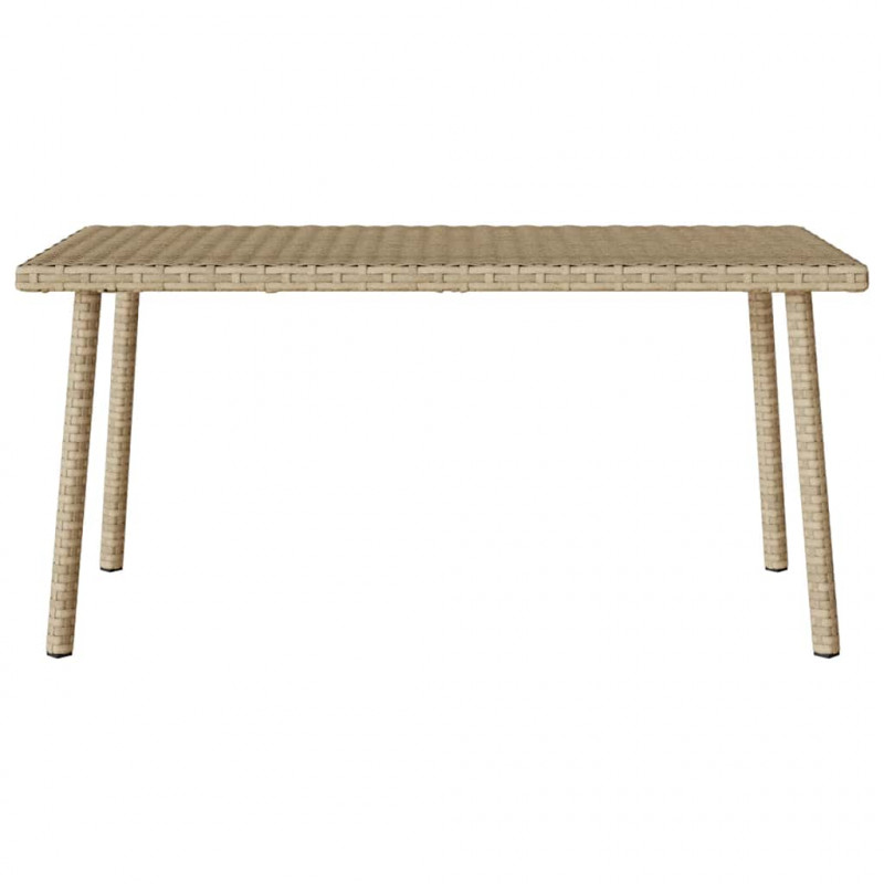 Stolik kawowy ogrodowy prostokątny beżowy 80x40x37cm polirattan