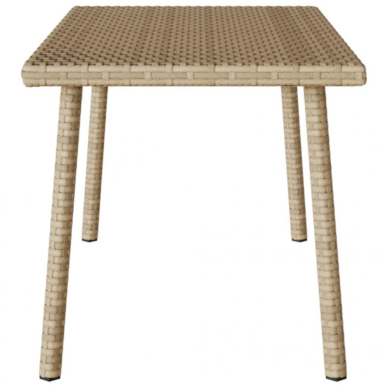 Stolik kawowy ogrodowy prostokątny beżowy 80x40x37cm polirattan