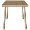 Stolik kawowy ogrodowy prostokątny beżowy 80x40x37cm polirattan