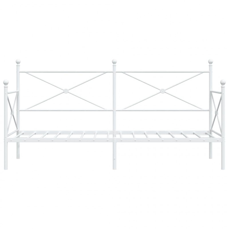 Łóżko dzienne bez materaca białe 90x190 cm stalowe