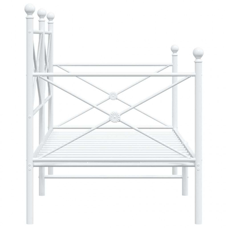 Łóżko dzienne bez materaca białe 90x190 cm stalowe