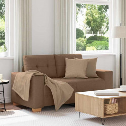 Sofa dwuosobowa, brązowa, 160x77x82 cm, tkanina