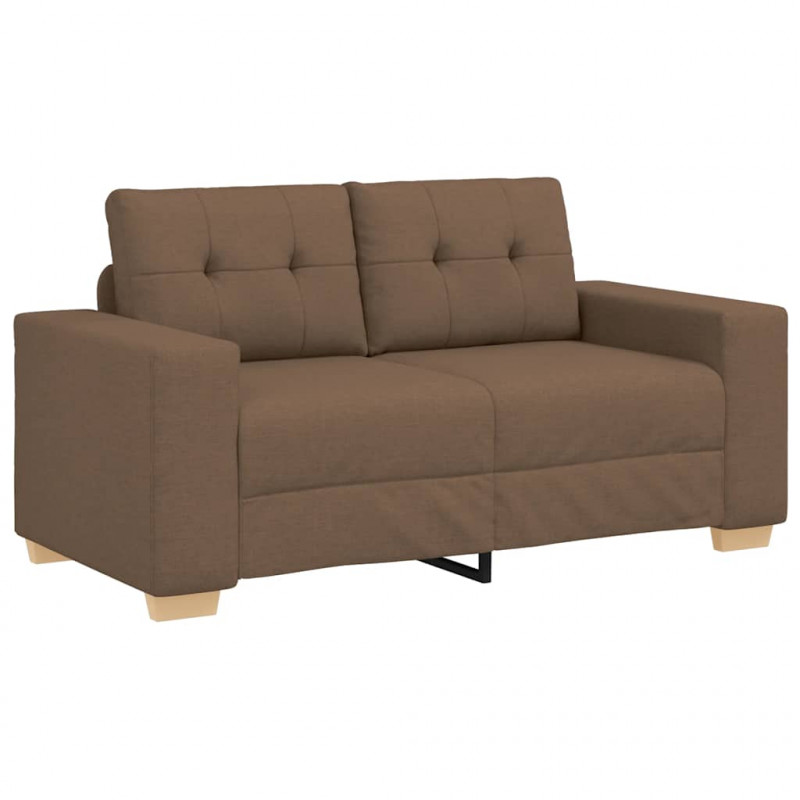 Sofa dwuosobowa, brązowa, 160x77x82 cm, tkanina