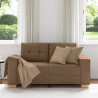 Sofa dwuosobowa, brązowa, 160x77x82 cm, tkanina