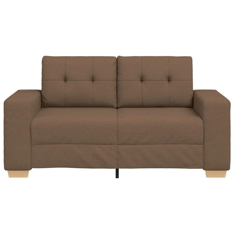 Sofa dwuosobowa, brązowa, 160x77x82 cm, tkanina