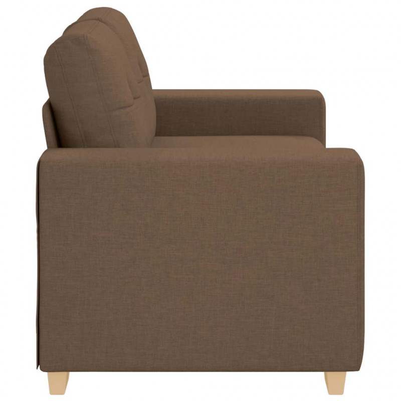 Sofa dwuosobowa, brązowa, 160x77x82 cm, tkanina