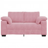 Sofa dwuosobowa, różowa, 160x77x82 cm, aksamit