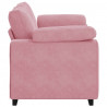 Sofa dwuosobowa, różowa, 160x77x82 cm, aksamit