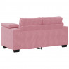 Sofa dwuosobowa, różowa, 160x77x82 cm, aksamit