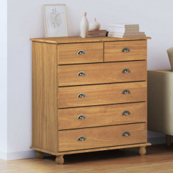 Komoda ASKIM Brązowy 91 x 40 x 95,5 cm Lite drewno sosnowe