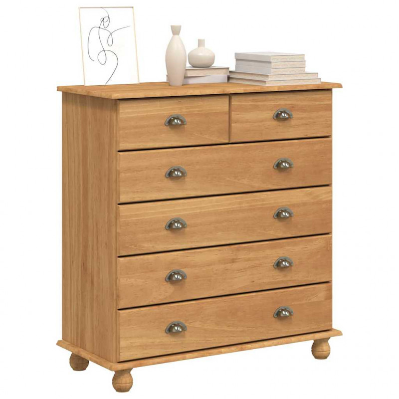 Komoda ASKIM Brązowy 91 x 40 x 95,5 cm Lite drewno sosnowe
