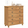 Komoda ASKIM Brązowy 91 x 40 x 95,5 cm Lite drewno sosnowe