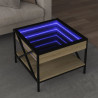 Stolik kawowy z LED Infinity, dąb sonoma, 50x50x38 cm