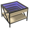 Stolik kawowy z LED Infinity, dąb sonoma, 50x50x38 cm