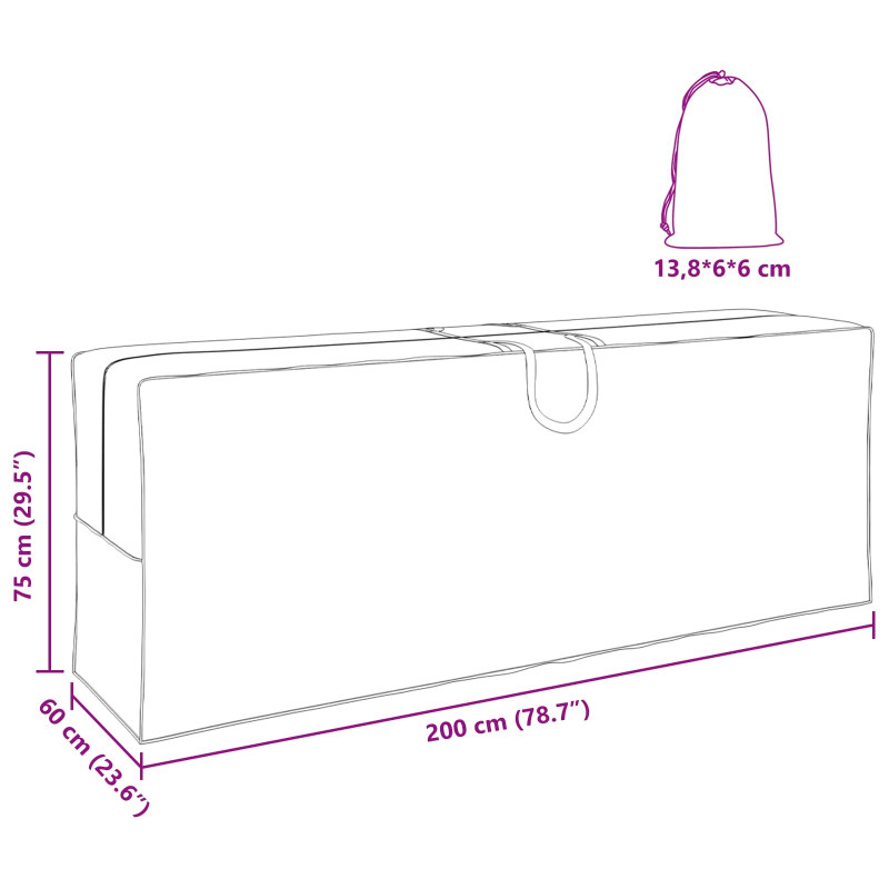 Torba do przechowywania na zewnątrz 200 x 60 x 75 cm