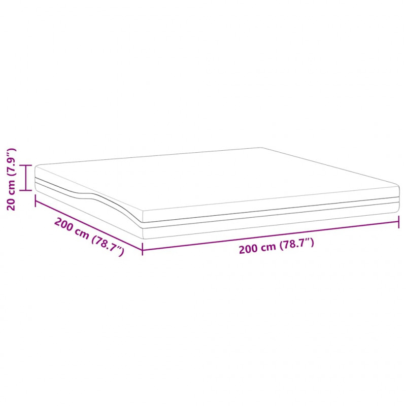 Materac Biały i czarny 200 x 200 cm Tkanina żakardowa