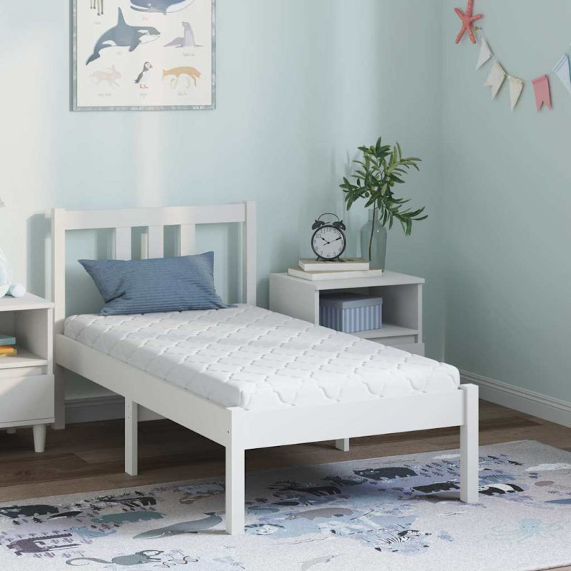 Materac Biały 70 x 140 cm Tkanina żakardowa