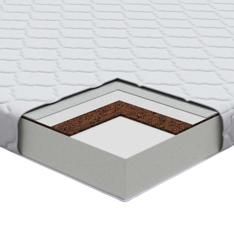 Materac Biały 70 x 140 cm Tkanina żakardowa