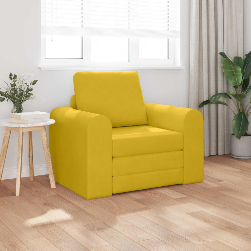 Sofa Bed Żółty 98 x 71 x 83 cm Aksamit