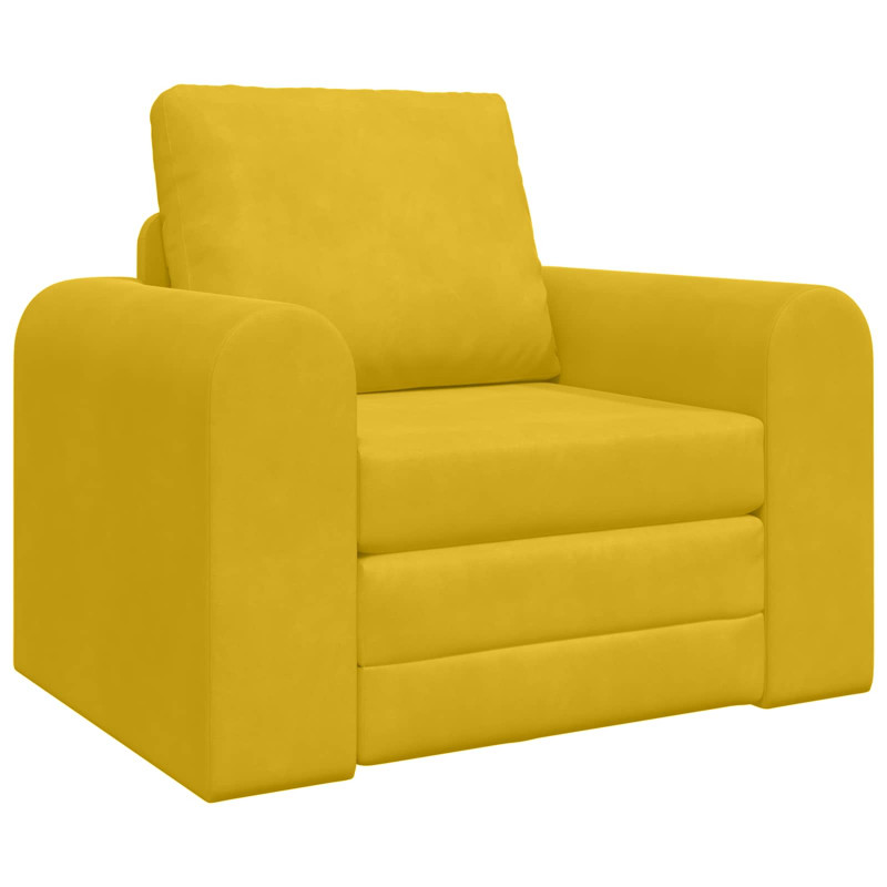 Sofa Bed Żółty 98 x 71 x 83 cm Aksamit