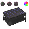 Stolik kawowy z LED Infinity, czarny, 70x50x38 cm