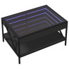 Stolik kawowy z LED Infinity, czarny, 70x50x38 cm