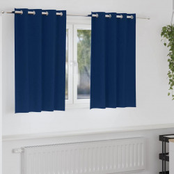 Firany blackout z kółkami 2 pcs Ciemnoniebieski 140 x 140 cm