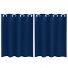 Firany blackout z kółkami 2 pcs Ciemnoniebieski 140 x 140 cm