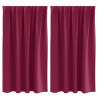 Firany blackout z kółkami 2 pcs Czerwone wino 140 x 140 cm
