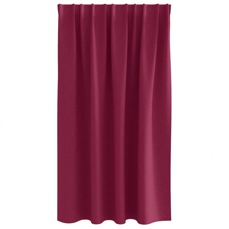 Firany blackout z kółkami 2 pcs Czerwone wino 140 x 140 cm
