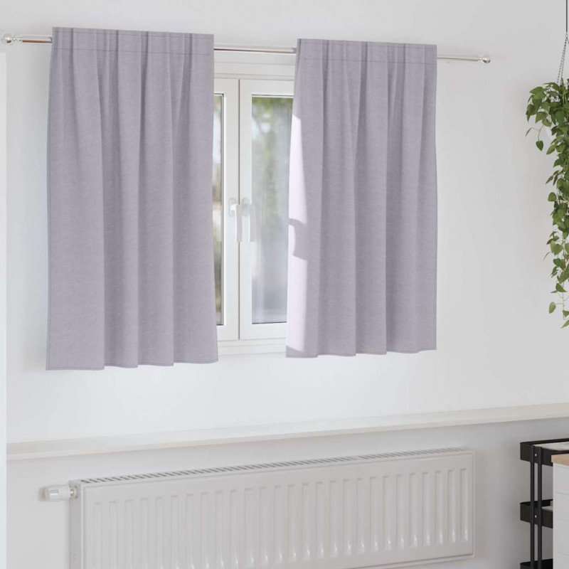 Firany blackout z kółkami 2 pcs Metaliczny Szary 140 x 140 cm