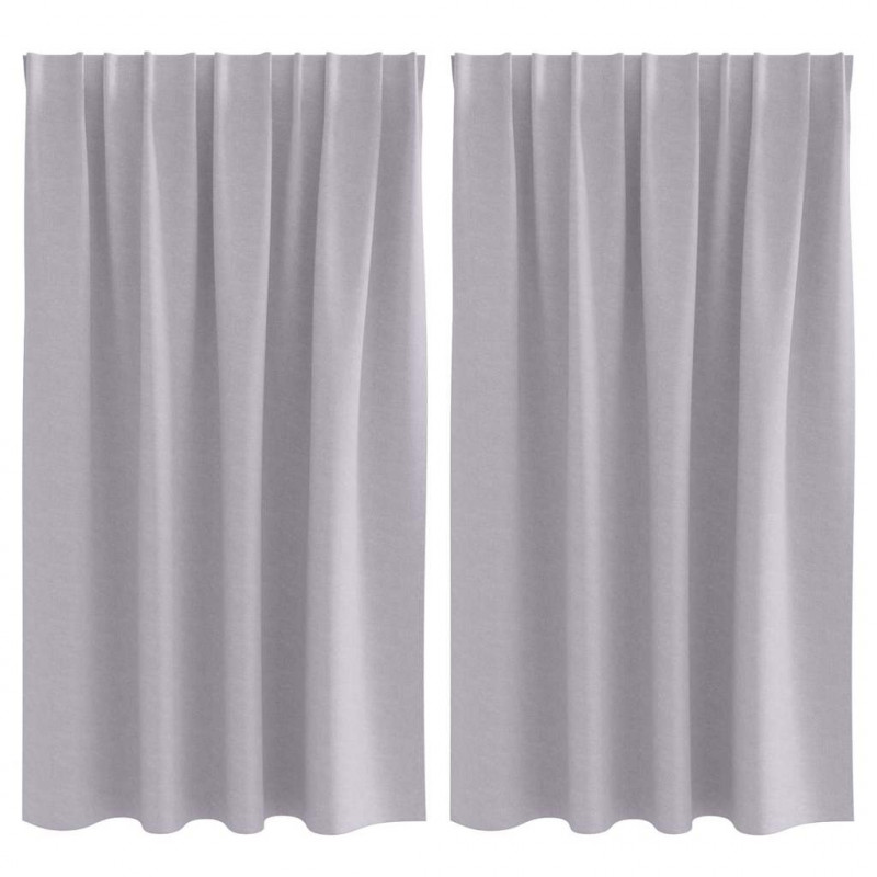 Firany blackout z kółkami 2 pcs Metaliczny Szary 140 x 140 cm