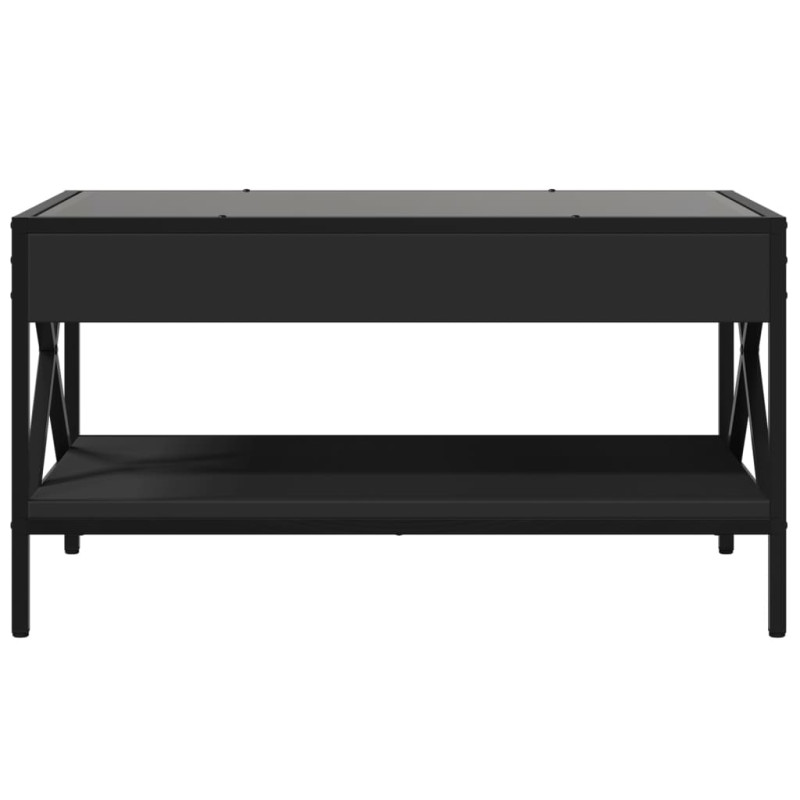 Stolik kawowy z LED Infinity, czarny, 70x50x38 cm