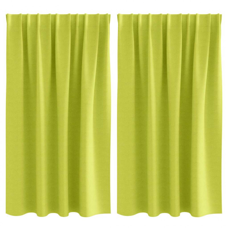 Firany blackout z kółkami 2 pcs Zielony 140 x 140 cm Poliester