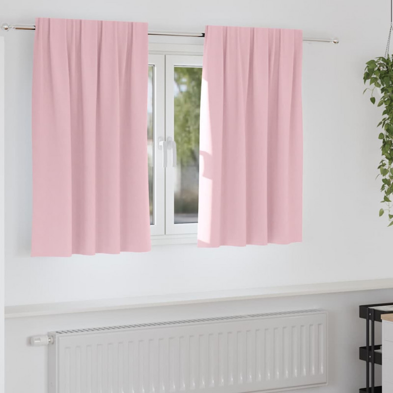 Firany blackout z kółkami 2 pcs Dziecięcy róż 140 x 140 cm