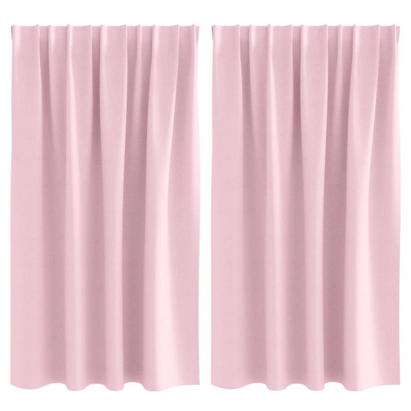 Firany blackout z kółkami 2 pcs Dziecięcy róż 140 x 140 cm