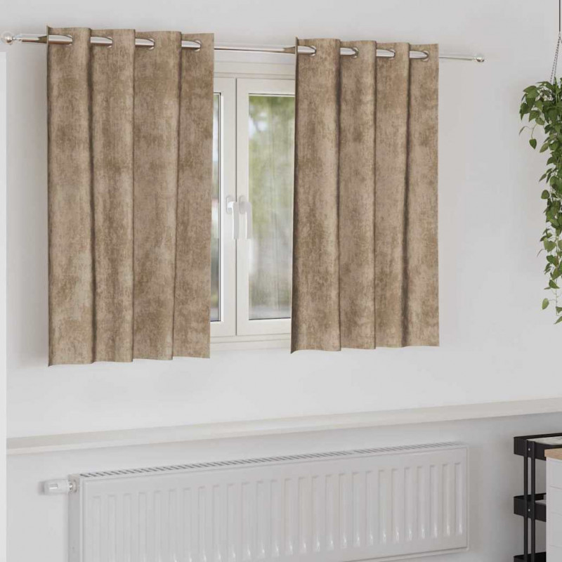 Zasłony z weluru 2 pcs szampański 140 x 140 cm Aksamit