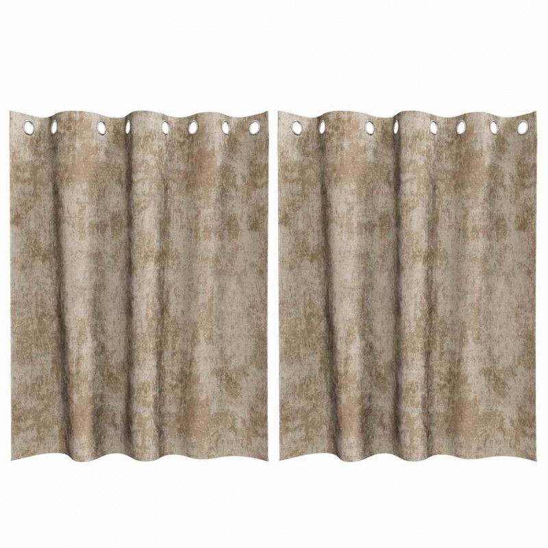 Zasłony z weluru 2 pcs szampański 140 x 140 cm Aksamit