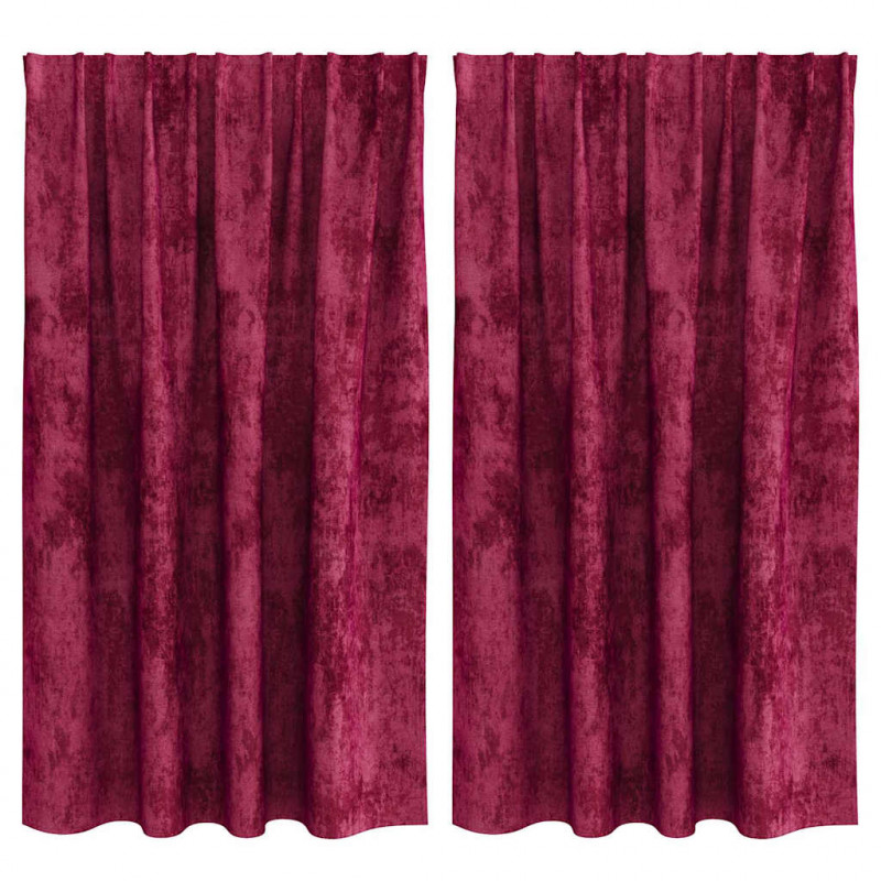 Zasłony z weluru 2 pcs czerwone wino 140 x 140 cm Aksamit