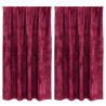 Zasłony z weluru 2 pcs czerwone wino 140 x 140 cm Aksamit