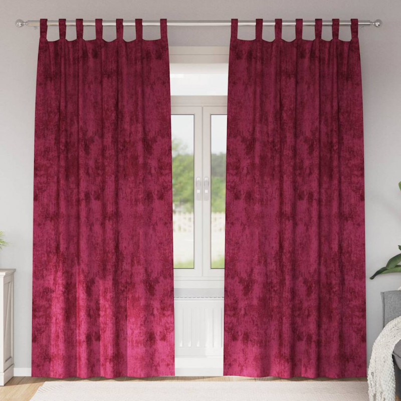 Zasłony z weluru 2 pcs czerwone wino 225 x 140 cm Aksamit