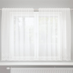 Firanka Koronkowa z zasłonami Biały 180 x 150 cm Poliester