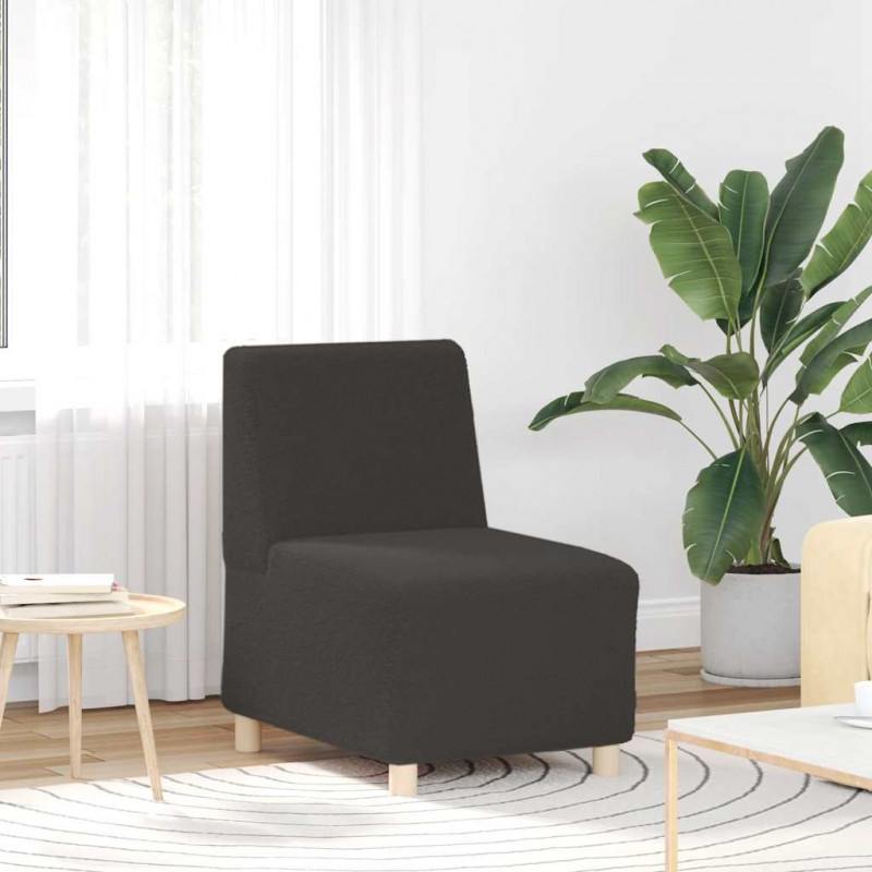 Modułowa sofa bez podłokietników Ciemnoszara 55 cm Kręcona tkanina przypominająca wełnę
