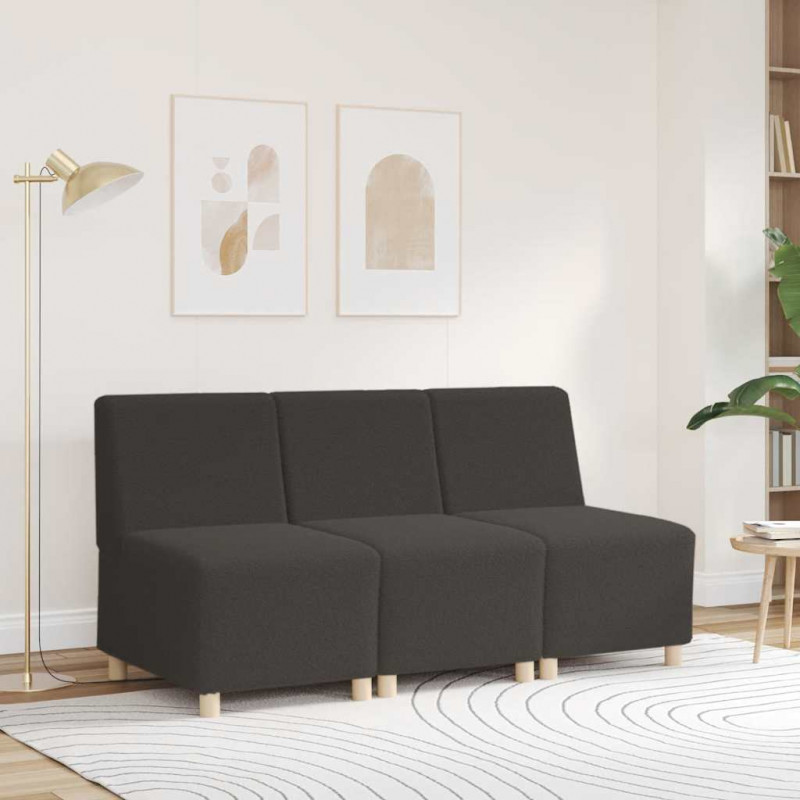 Modułowa sofa bez podłokietników Ciemnoszara 55 cm Kręcona tkanina przypominająca wełnę