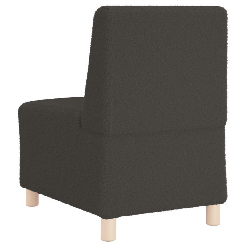 Modułowa sofa bez podłokietników Ciemnoszara 55 cm Kręcona tkanina przypominająca wełnę