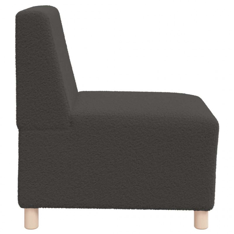 Modułowa sofa bez podłokietników Ciemnoszara 55 cm Kręcona tkanina przypominająca wełnę